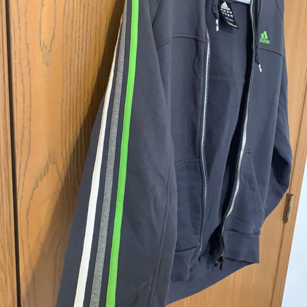 Adidas grey hoodie with multicolor strips - Picture 6 of 7